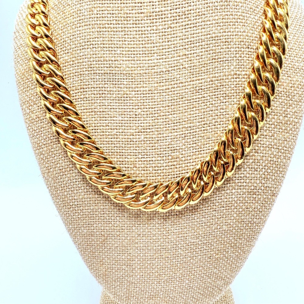 Vintage Signed 18" Napier Chunky Gold Tone Chain Costume Jewelry Necklace